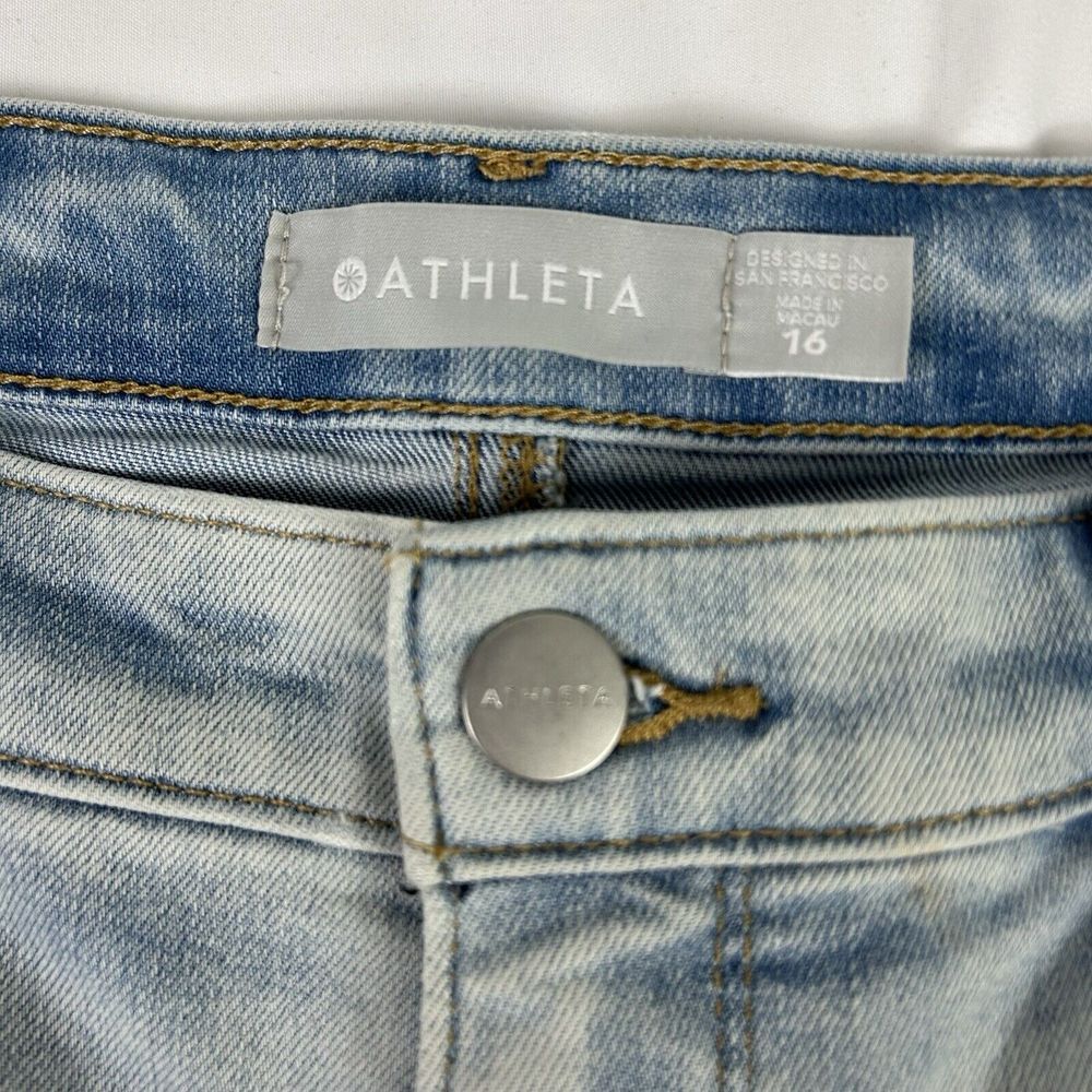 Athleta Sculptek Jeans Size 16 High Rise Straight Light‎ Wash Stretch Everyday - Picture 7 of 12